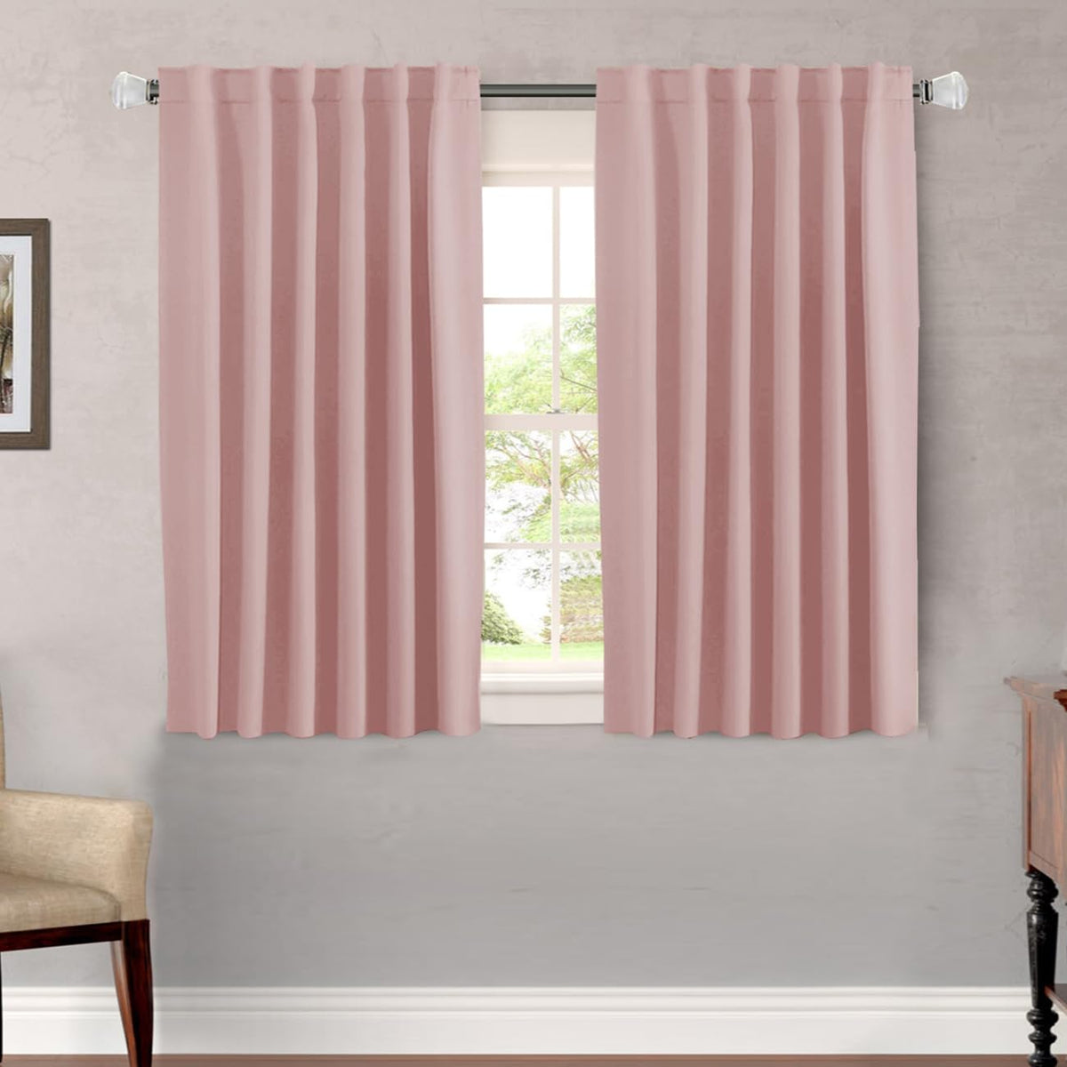 H.VERSAILTEX Blackout Curtains Thermal Insulated Window Treatment Panels Room Darkening Blackout Drapes for Living Room Back Tab/Rod Pocket Bedroom Draperies, 52 x 84 Inch, Light Sage, 2 Panels