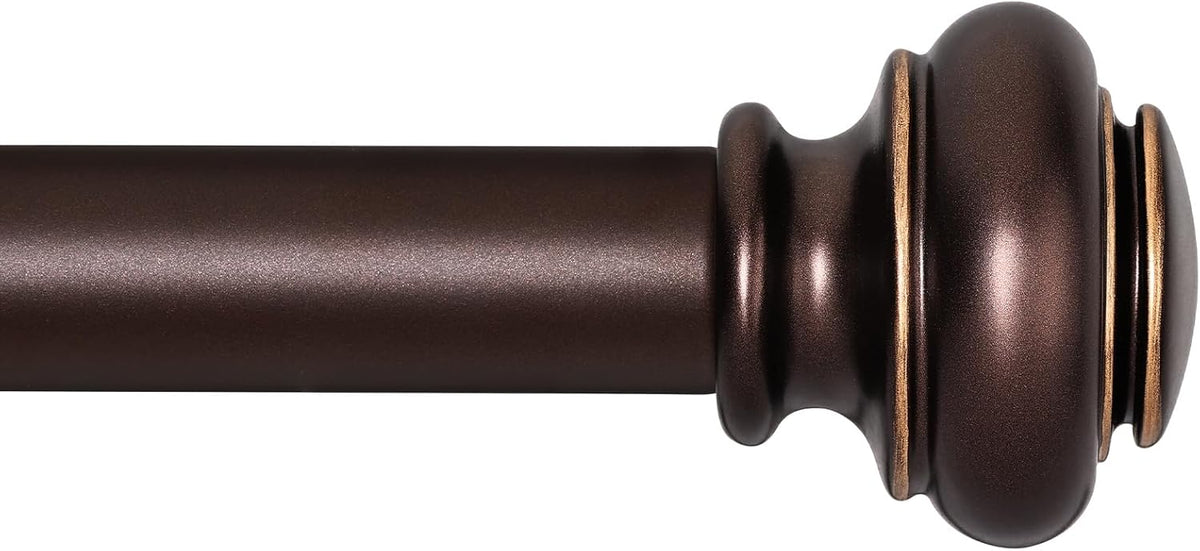 SIMEWIN Heavy Duty Curtain Rods for Windows 48 to 84 Inches, Bronze Curtain Rods with Classic Finials for Bedroom, Living Room, Patio, Kitchen