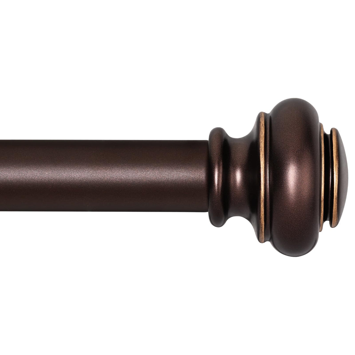 SIMEWIN Heavy Duty Curtain Rods for Windows 48 to 84 Inches, Bronze Curtain Rods with Classic Finials for Bedroom, Living Room, Patio, Kitchen