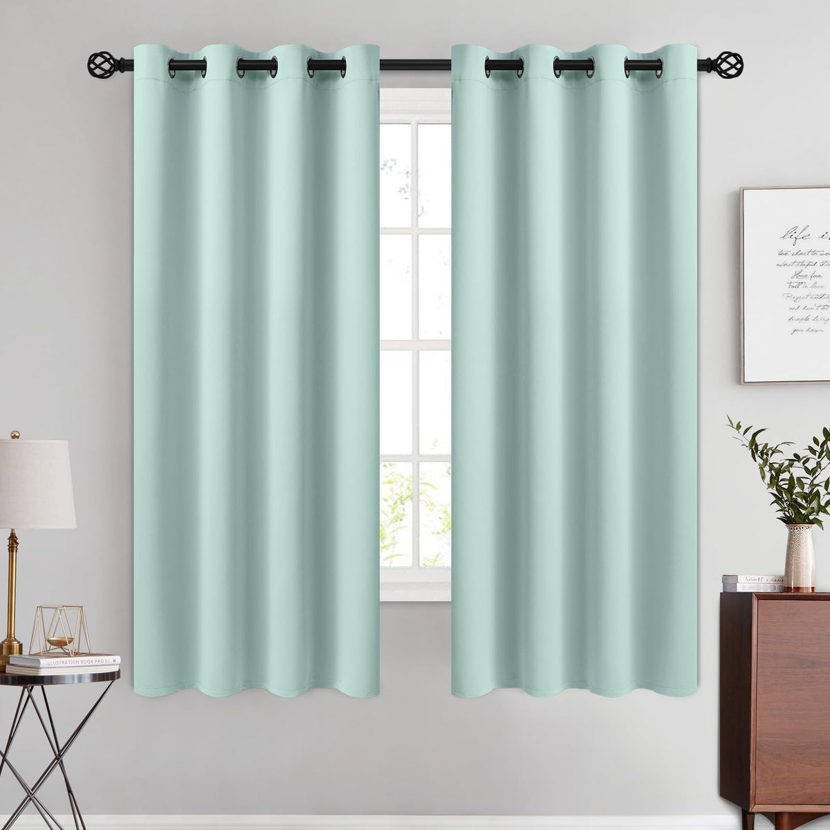 COSVIYA Grommet Blackout Room Darkening Navy Blue Curtains 84 inch Length