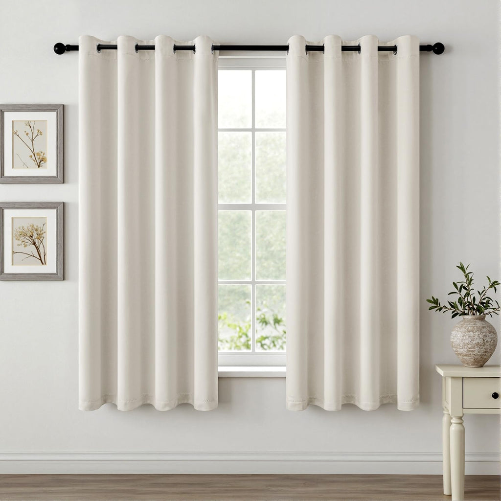 MIULEE Olive Blackout Bedroom Curtains Drapes 84 Inch Long 52"x84"