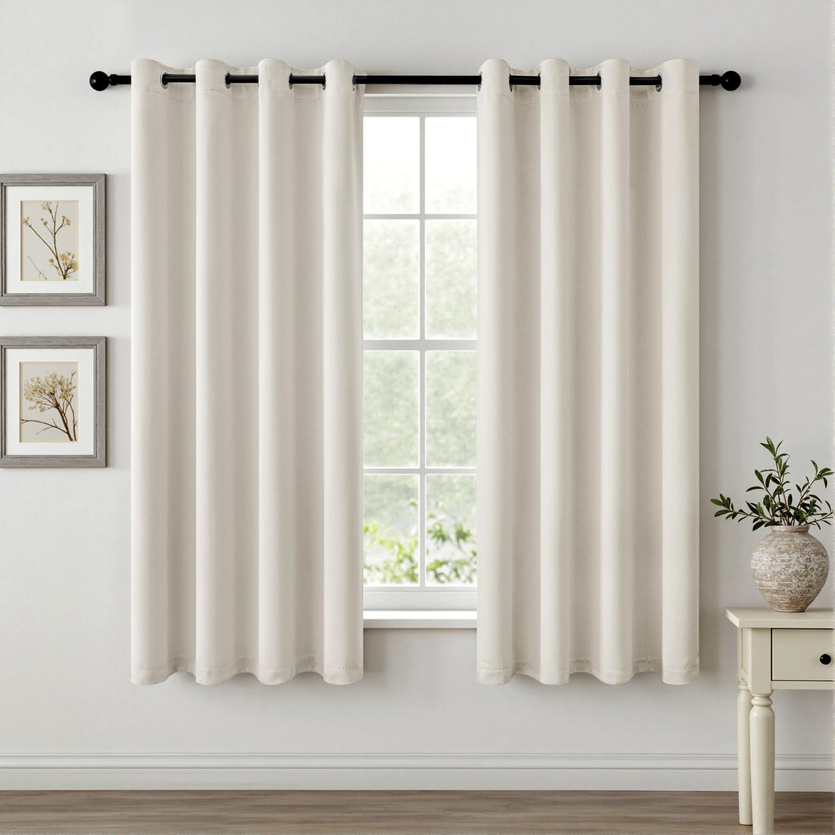 MIULEE Olive Blackout Bedroom Curtains Drapes 84 Inch Long 52"x84"