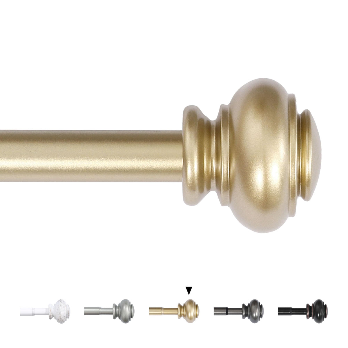 H.VERSAILTEX Window Curtain Rods for Windows 28 to 48 Inches Adjustable Decorative 3/4 Inch Diameter Single Window Curtain Rod Set with Classic Finials, Nickel