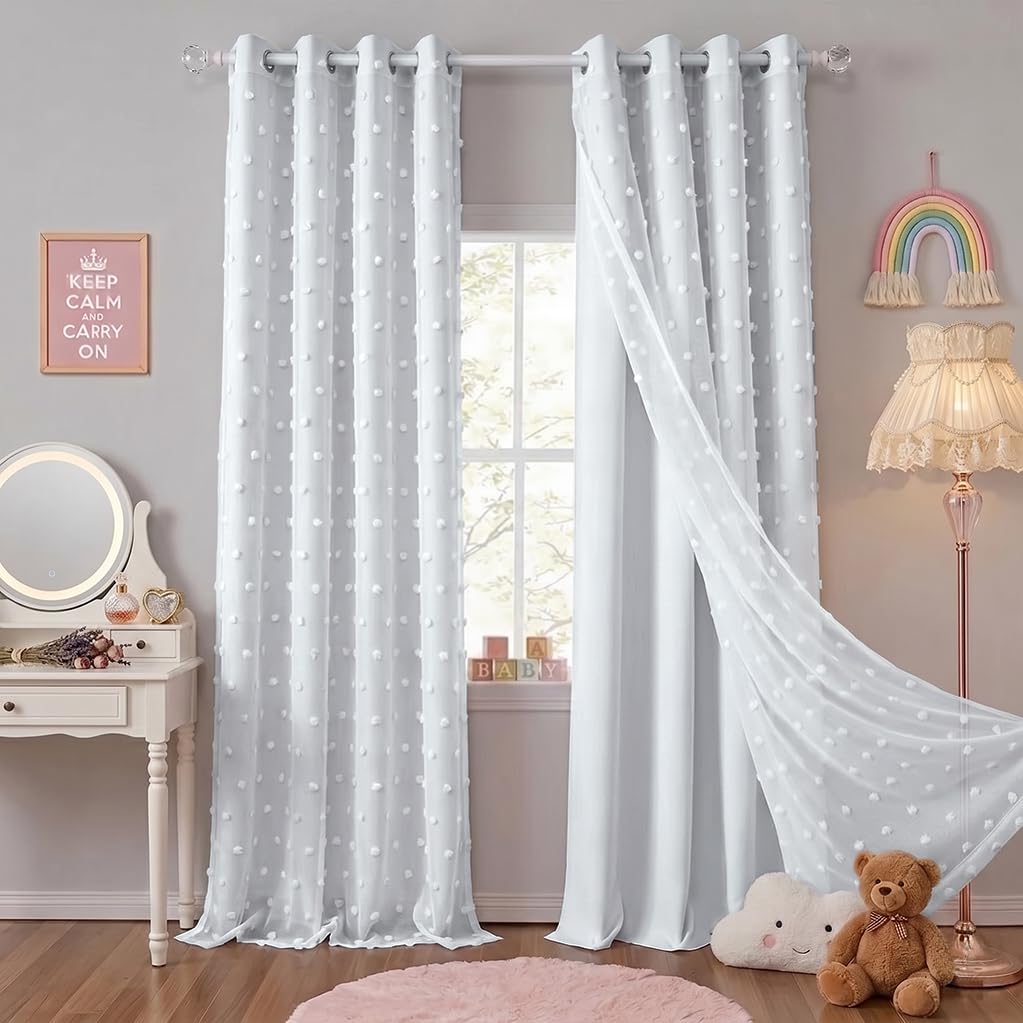 PONY DANCE Black Blackout Curtains for Bedroom, 52 W x 84 L, Set of 2
