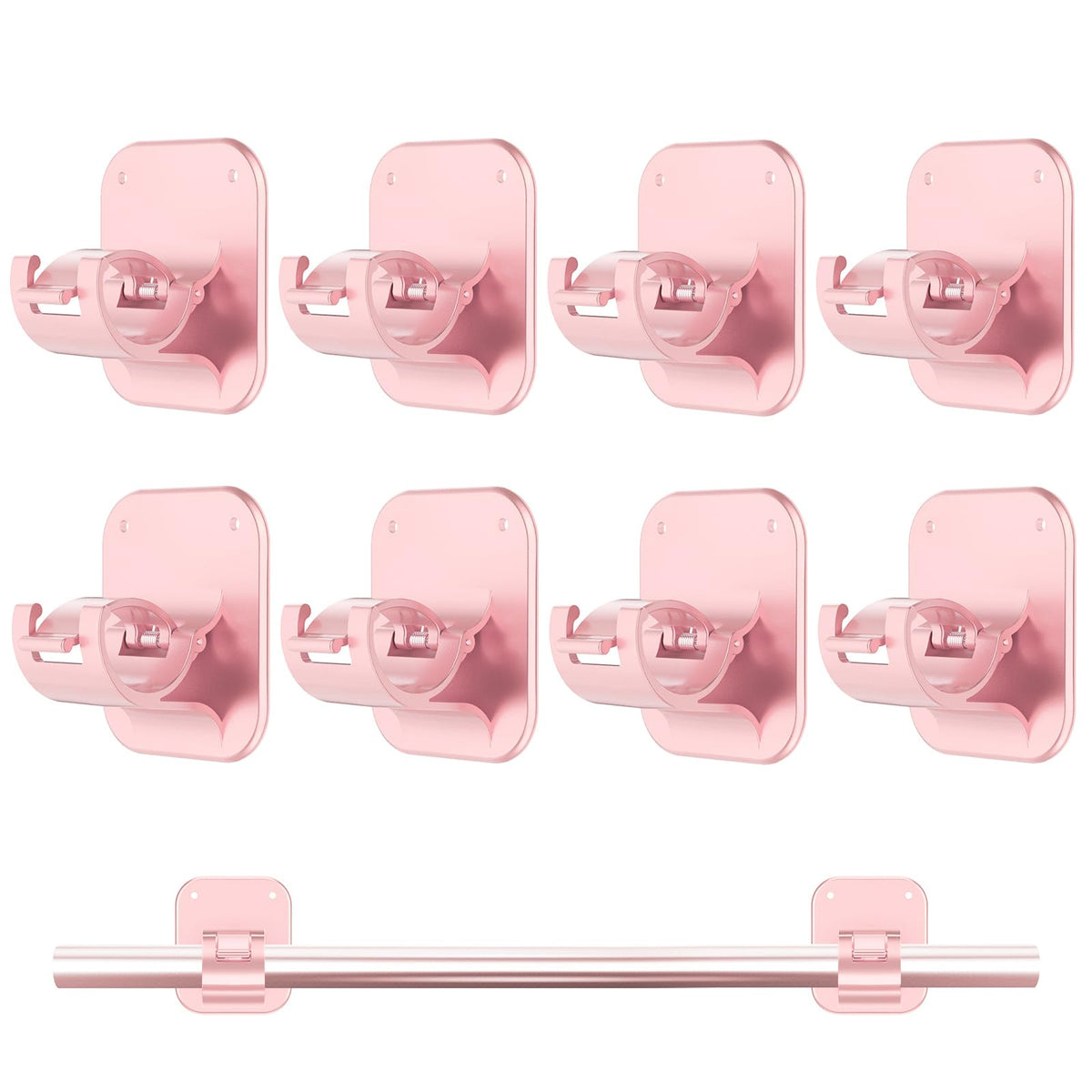 JHCJHC No Drill Curtain Rod Brackets-20LB,4 Pcs Adhesive Curtain Rod Holder