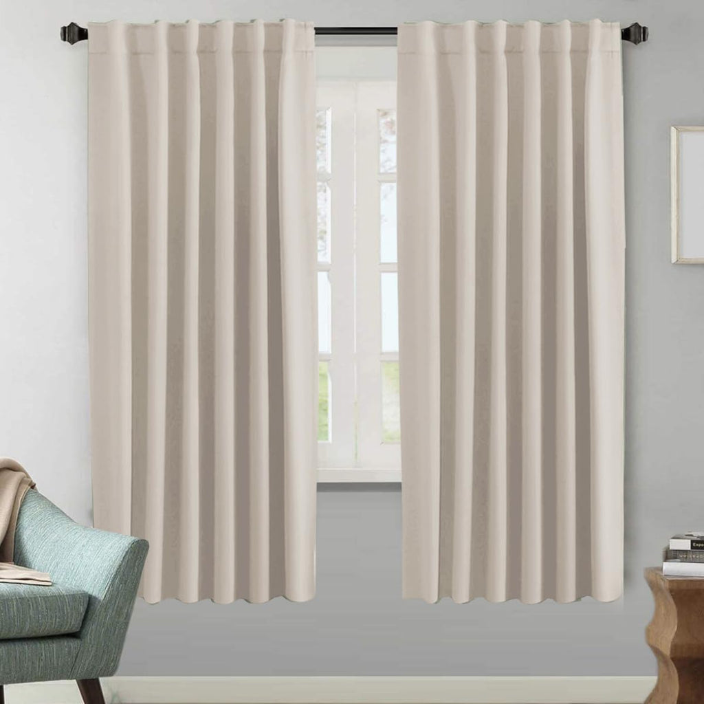 H.VERSAILTEX Blackout Curtains Thermal Insulated Window Treatment Panels Room Darkening Blackout Drapes for Living Room Back Tab/Rod Pocket Bedroom Draperies, 52 x 84 Inch, Light Sage, 2 Panels