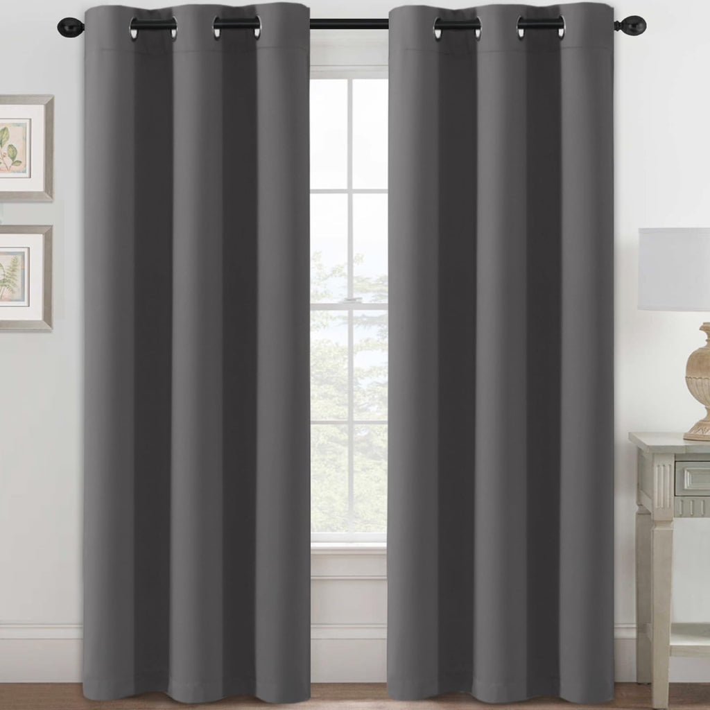 H.VERSAILTEX Blackout Curtains for Bedroom Thermal Insulated Room Darkening Living Room Curtains 63 Inch Long Grommet Privacy Protection Window Curtain Panels/Drapes for Nursery,2 Panels,Ivory/Cream