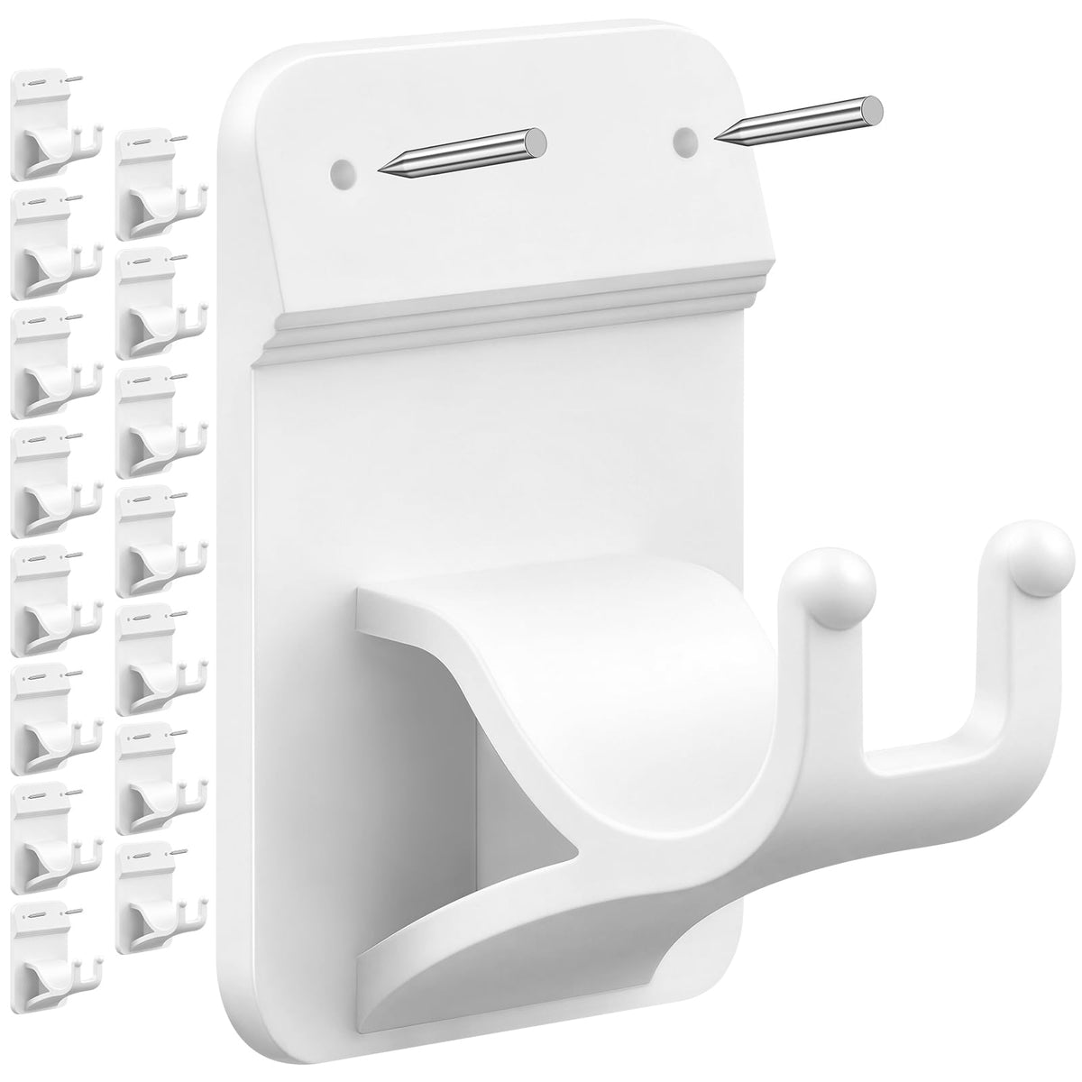 No Drill Curtain Rod Brackets, 8-Pack Adhesive Hooks with Invisible Nails