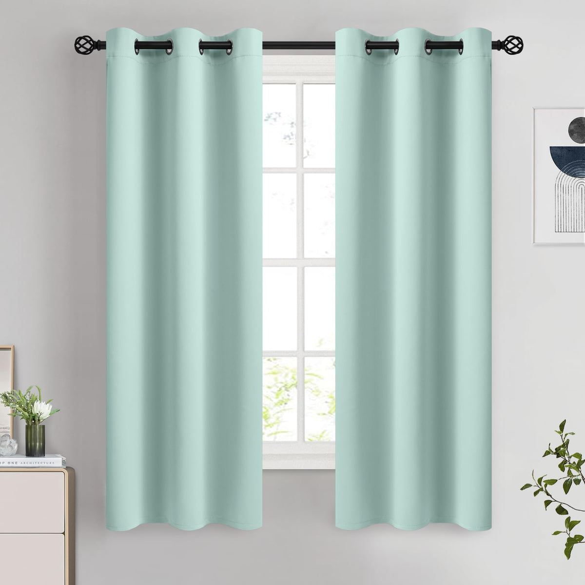 COSVIYA Grommet Blackout Room Darkening Navy Blue Curtains 84 inch Length