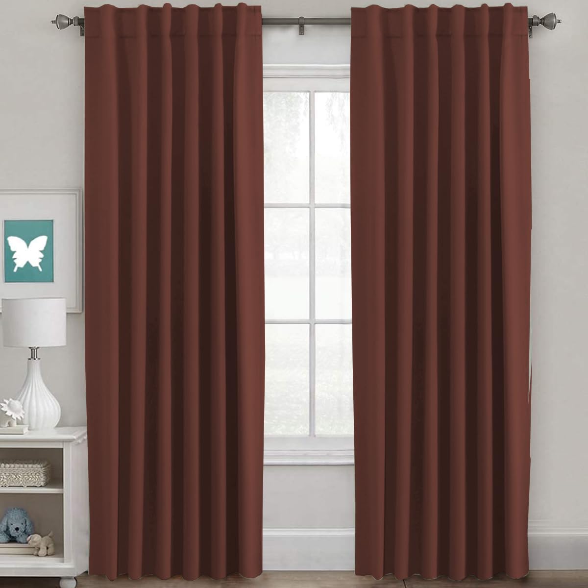 H.VERSAILTEX Blackout Curtains Thermal Insulated Window Treatment Panels Room Darkening Blackout Drapes for Living Room Back Tab/Rod Pocket Bedroom Draperies, 52 x 84 Inch, Light Sage, 2 Panels