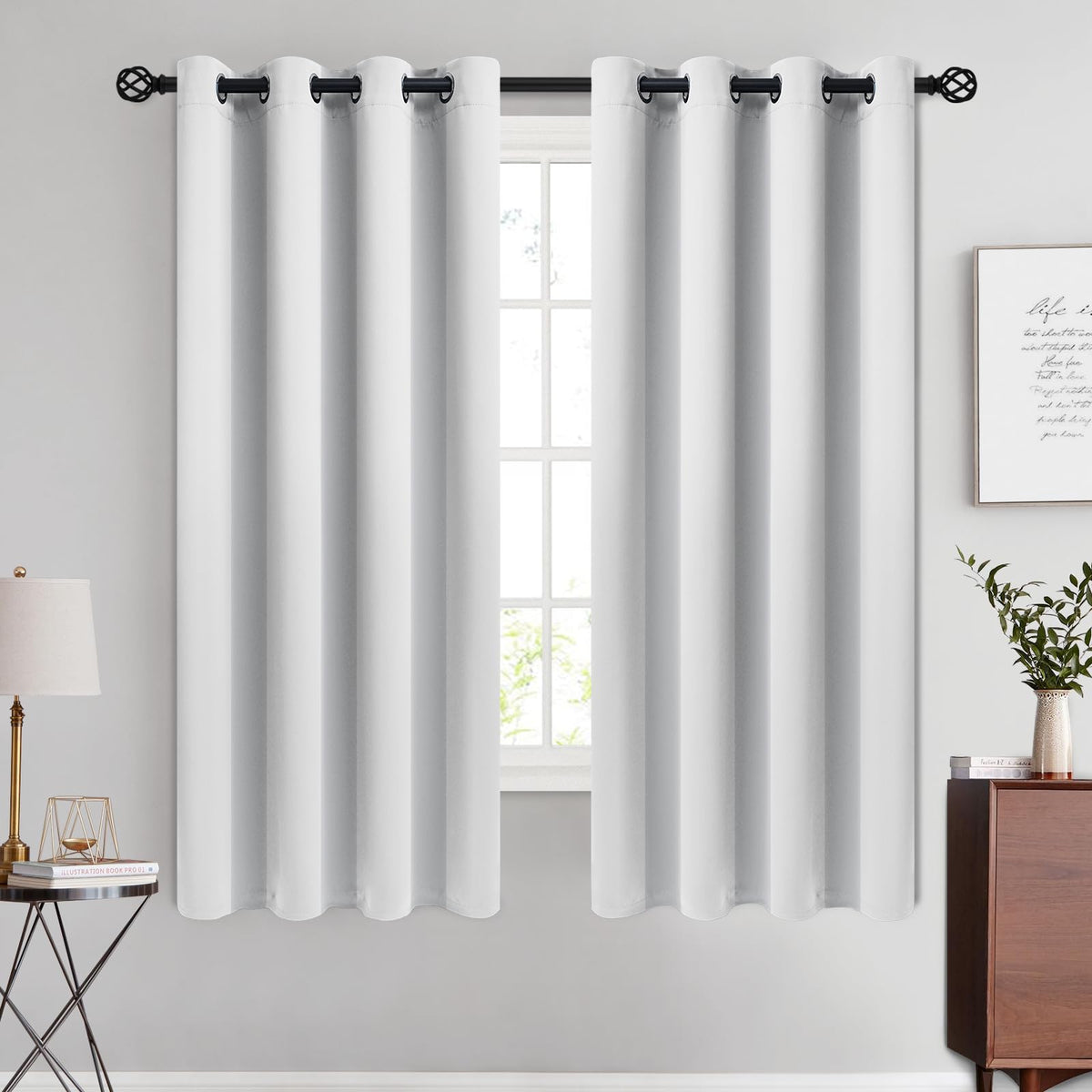 COSVIYA Grommet Blackout Room Darkening Navy Blue Curtains 84 inch Length
