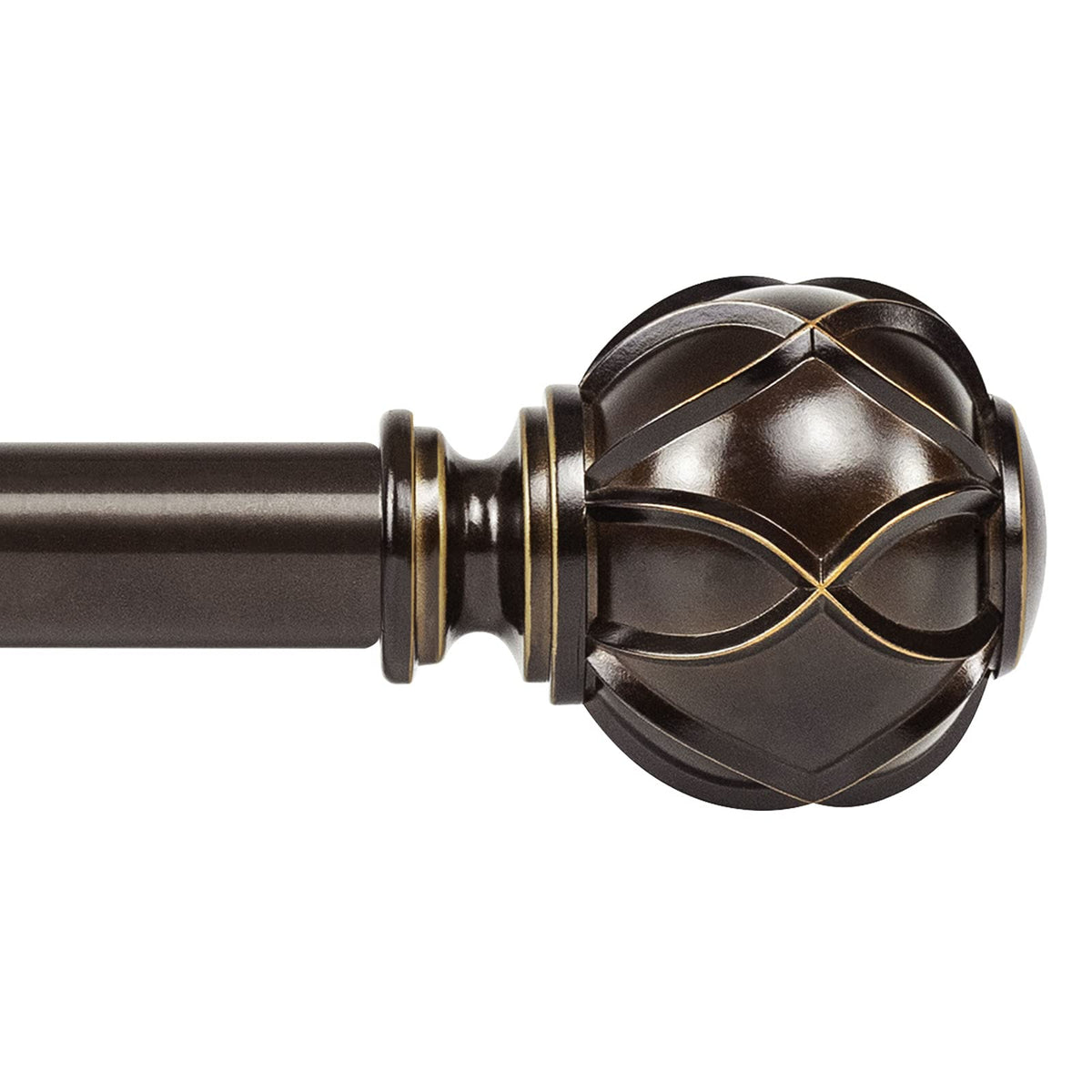 KAMANINA Curtain Rods for Windows 72 to 144 Inch, Long Heavy Duty, Bronze