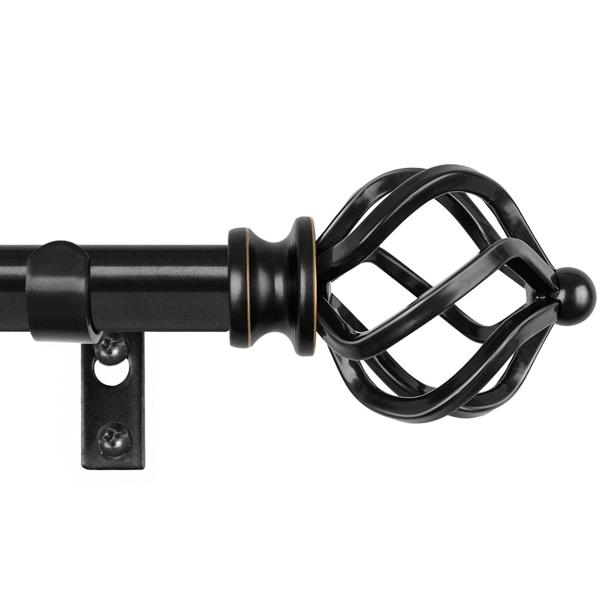 KAMANINA Bronze Curtain Rod 32 to 58 Inch, Adjustable Window Treatment Rods