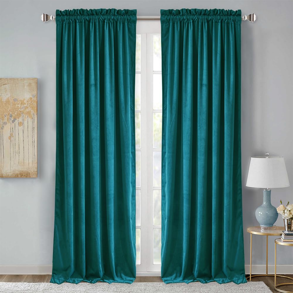 StangH Theater Red Velvet Curtains for Living Room Christmas Decor 2 Panels