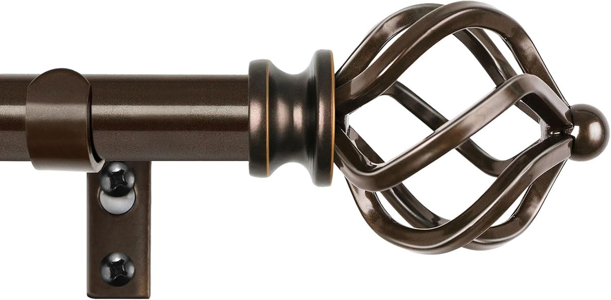 KAMANINA Bronze Curtain Rod 32 to 58 Inch, Adjustable Window Treatment Rods
