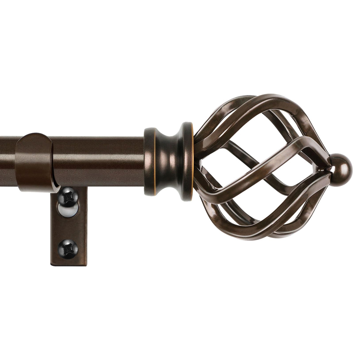 KAMANINA Silver Curtain Rod 32 to 58 Inch, Adjustable Window Treatment Rods