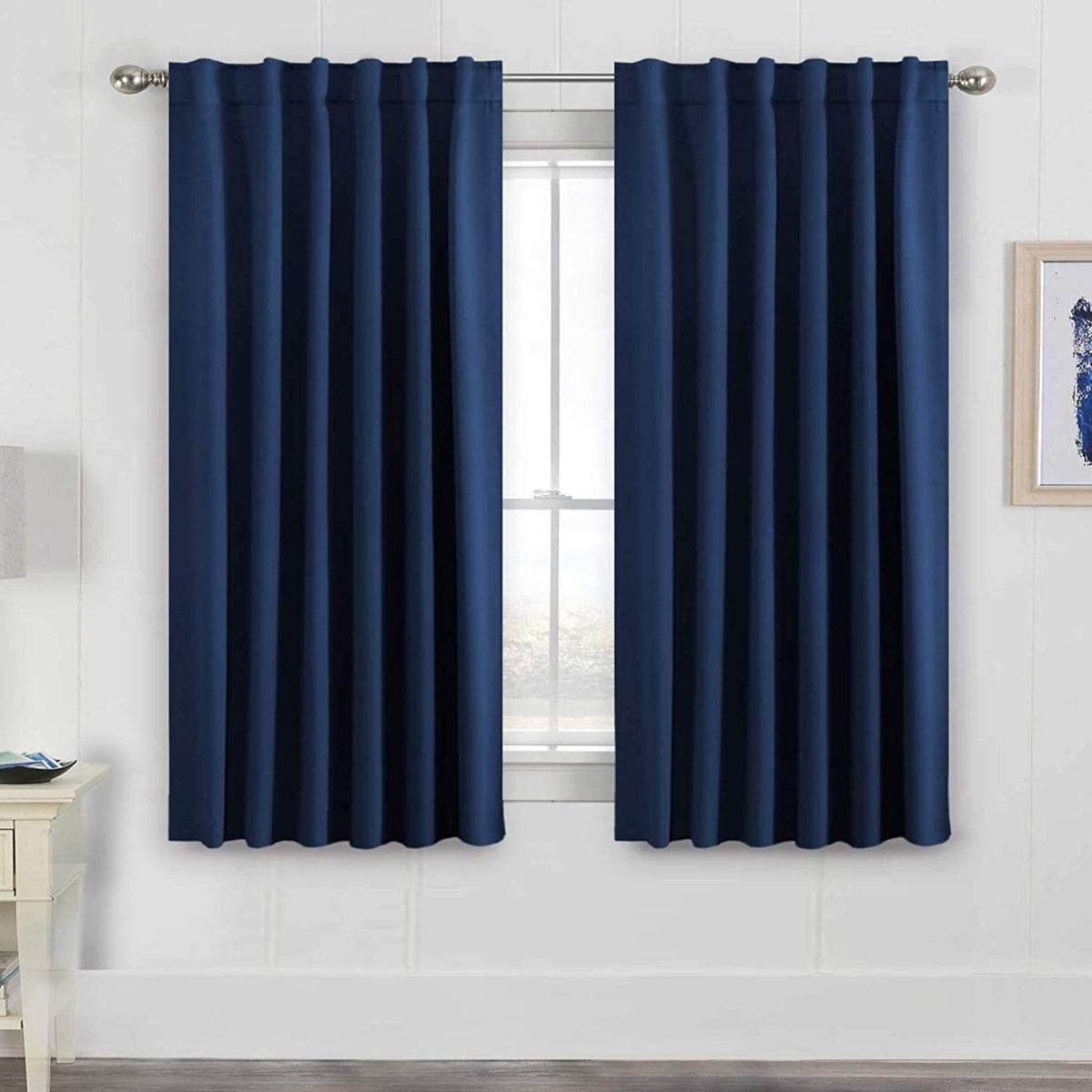 H.VERSAILTEX Blackout Curtains Thermal Insulated Window Treatment Panels Room Darkening Blackout Drapes for Living Room Back Tab/Rod Pocket Bedroom Draperies, 52 x 84 Inch, Light Sage, 2 Panels