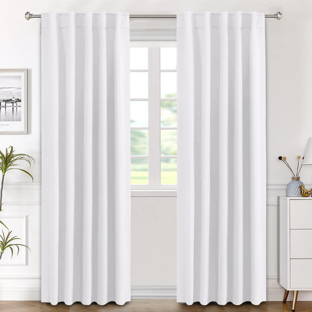 H.VERSAILTEX Blackout Curtains Thermal Insulated Window Treatment Panels Room Darkening Blackout Drapes for Living Room Back Tab/Rod Pocket Bedroom Draperies, 52 x 84 Inch, Light Sage, 2 Panels