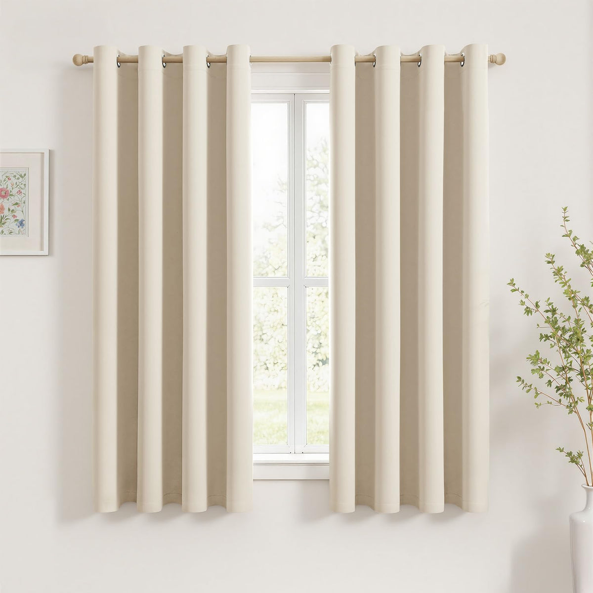 MIULEE Olive Blackout Bedroom Curtains Drapes 84 Inch Long 52"x84"