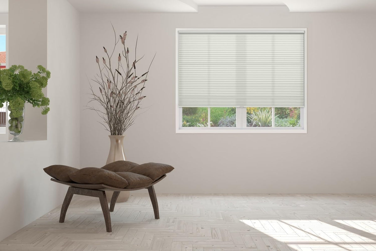 BlindsAvenue Cordless Cellular Shade, White, 35" W x 48" H