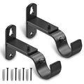 Adjustable Curtain Rod Brackets for 1" Rods, 3 Pack, Black
