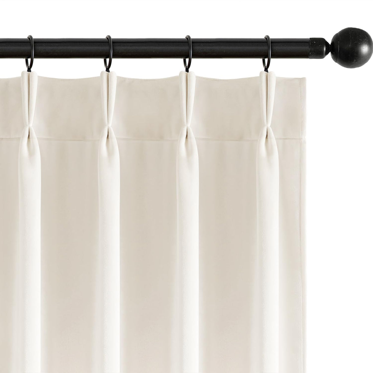 MIULEE Velvet Pinch Pleated Blackout Olive Green Curtains 40x96 Inches