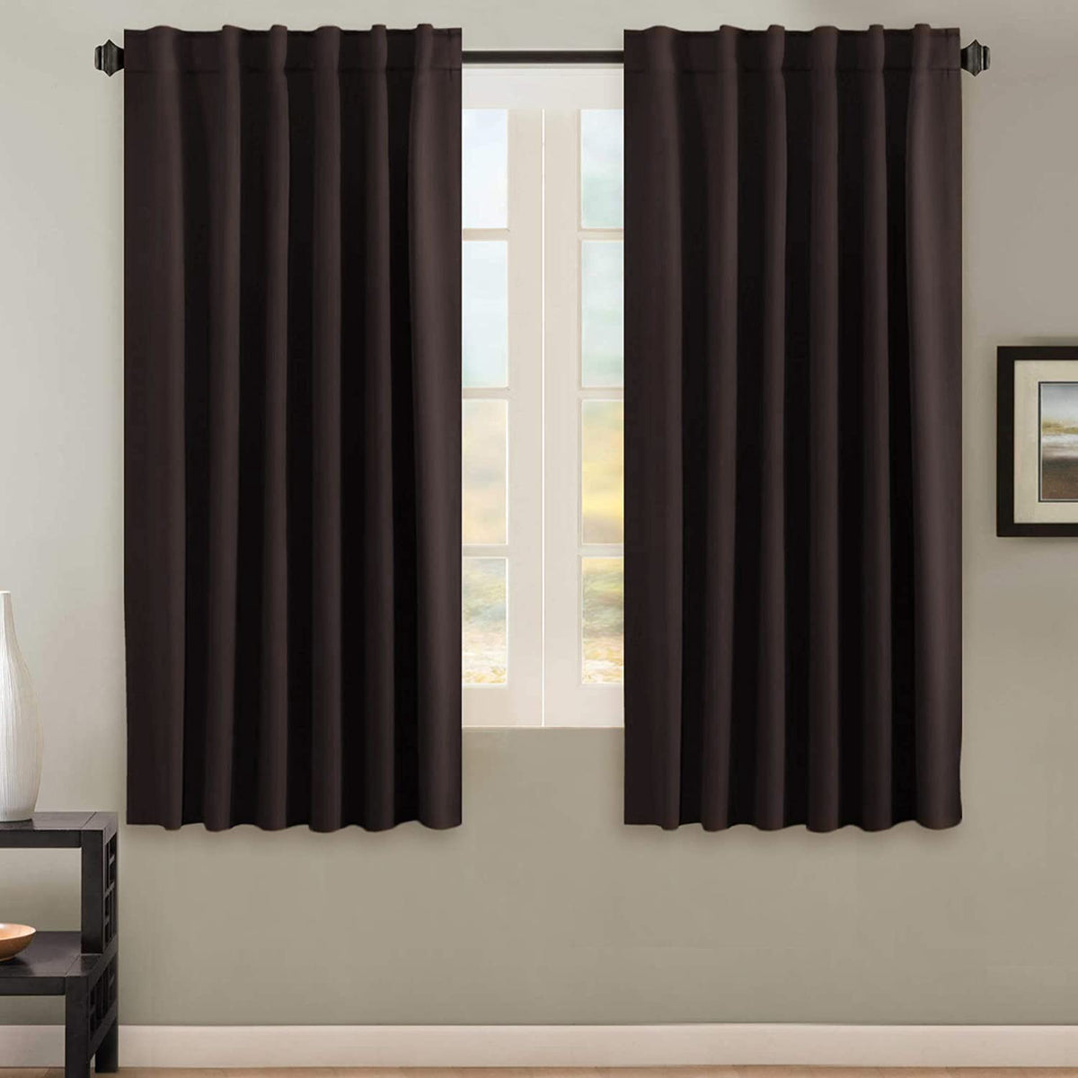 H.VERSAILTEX Blackout Curtains Thermal Insulated Window Treatment Panels Room Darkening Blackout Drapes for Living Room Back Tab/Rod Pocket Bedroom Draperies, 52 x 84 Inch, Light Sage, 2 Panels