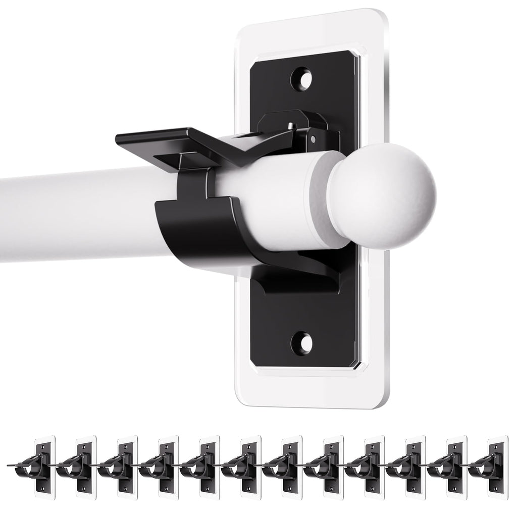 Antimbee No-Drill Curtain Rod Holders Brackets, 6-Pack, Self Adhesive-20lbs