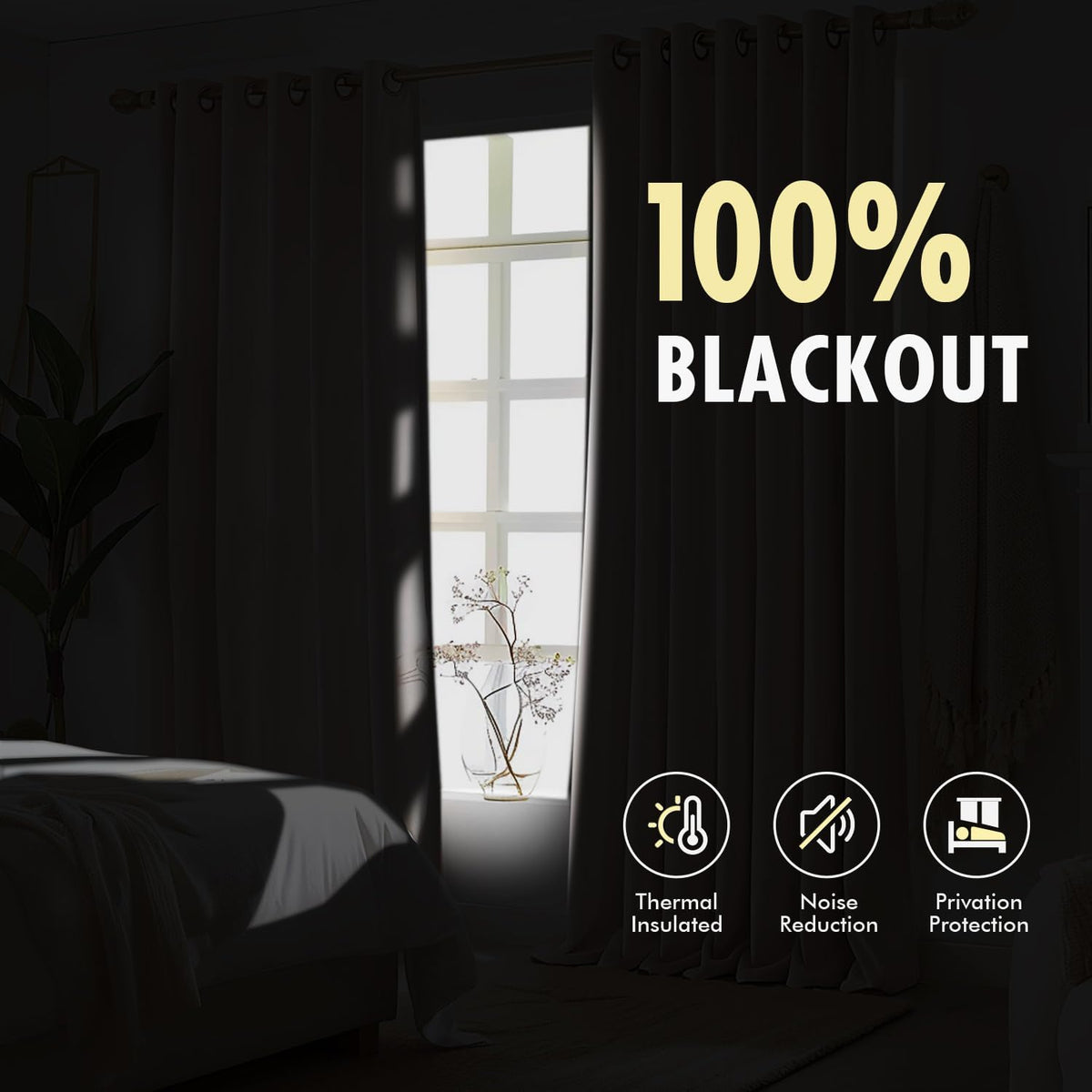 MIULEE Olive Green Pinch Pleated 100% Blackout Linen Curtains 40x108 Inches
