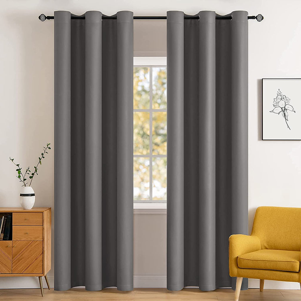 MIULEE Olive Blackout Bedroom Curtains Drapes 84 Inch Long 52"x84"