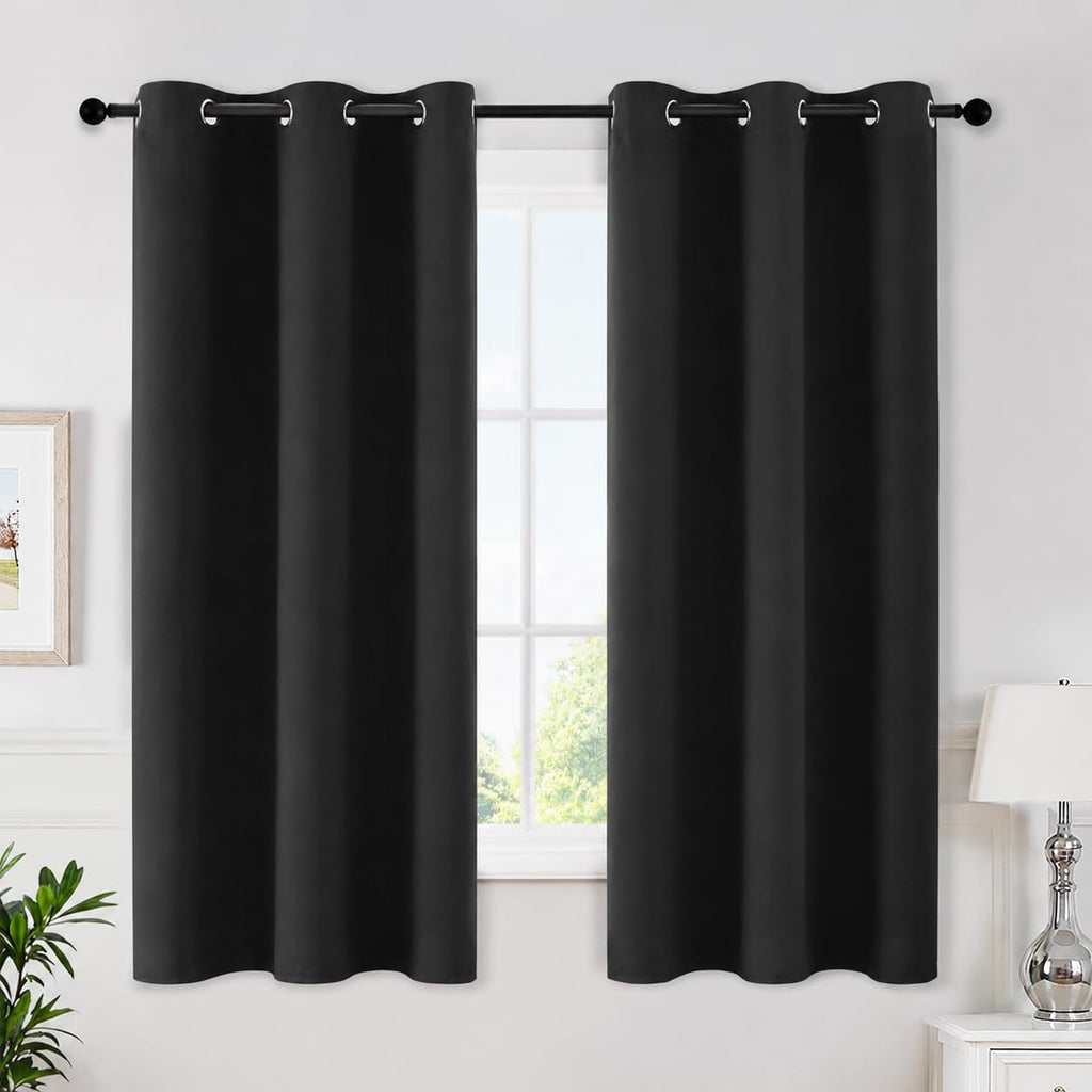 MIULEE Olive Blackout Bedroom Curtains Drapes 84 Inch Long 52"x84"