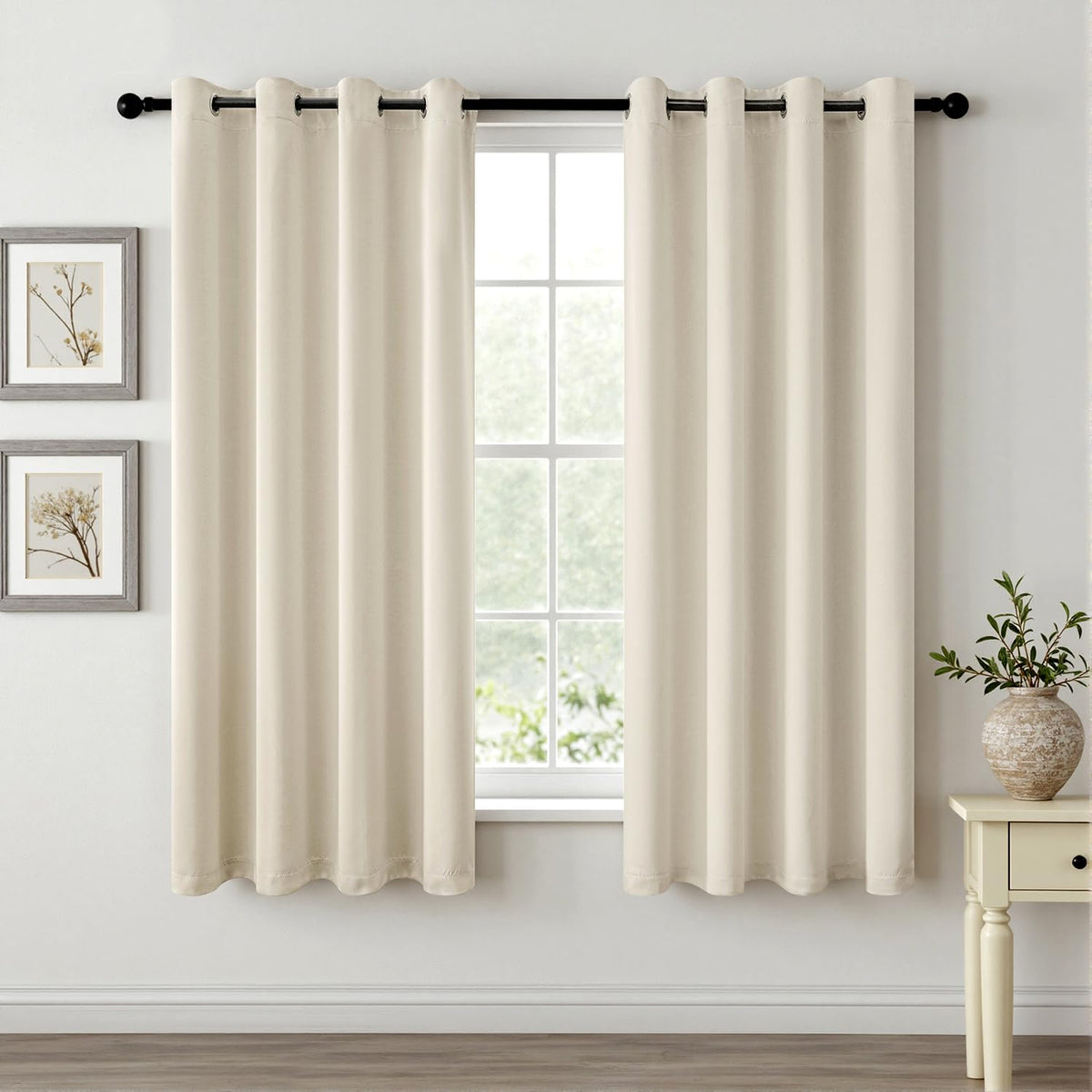 MIULEE Olive Blackout Bedroom Curtains Drapes 84 Inch Long 52"x84"