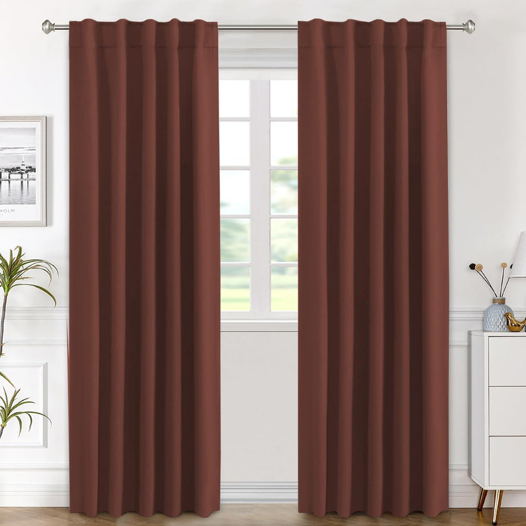 H.VERSAILTEX Blackout Curtains Thermal Insulated Window Treatment Panels Room Darkening Blackout Drapes for Living Room Back Tab/Rod Pocket Bedroom Draperies, 52 x 84 Inch, Light Sage, 2 Panels