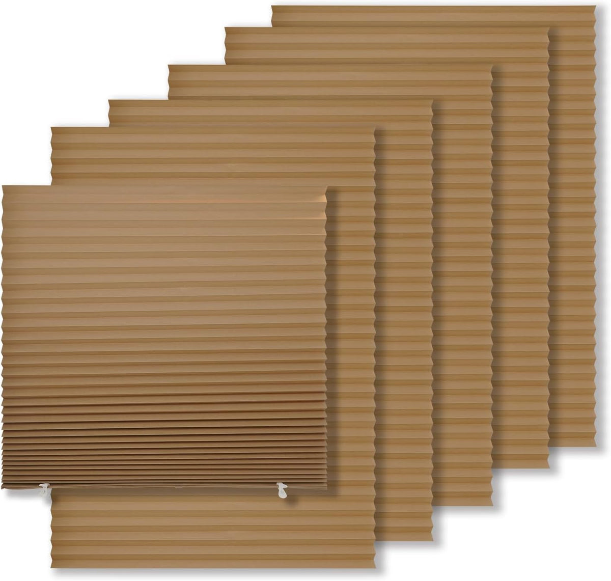 MYshade 6 Pack Temporary Blackout Paper Shades for Windows,Paper Pleated Blinds with Adhesive,No Tools No Drilling Free Cut Size Temporary Room Darkening Shades(Black, 36" W x 72" H)