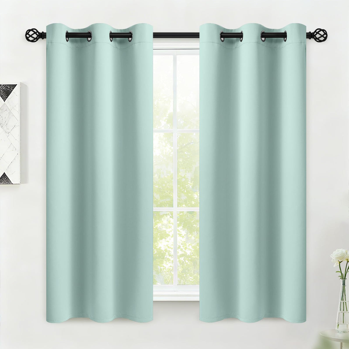 COSVIYA Grommet Blackout Room Darkening Navy Blue Curtains 84 inch Length