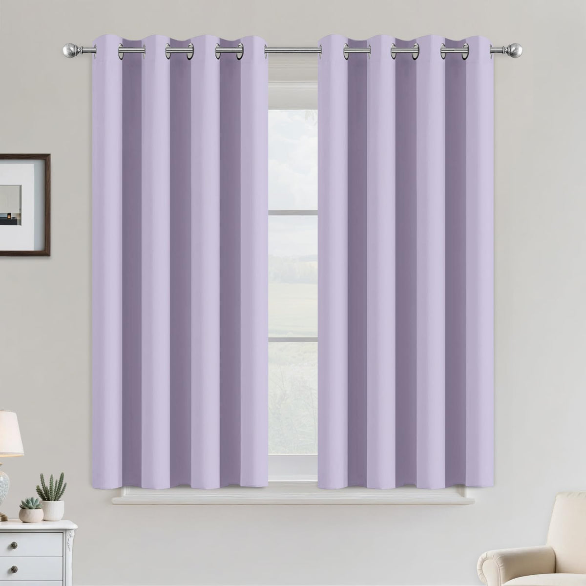 COSVIYA Grommet Blackout Room Darkening Navy Blue Curtains 84 inch Length