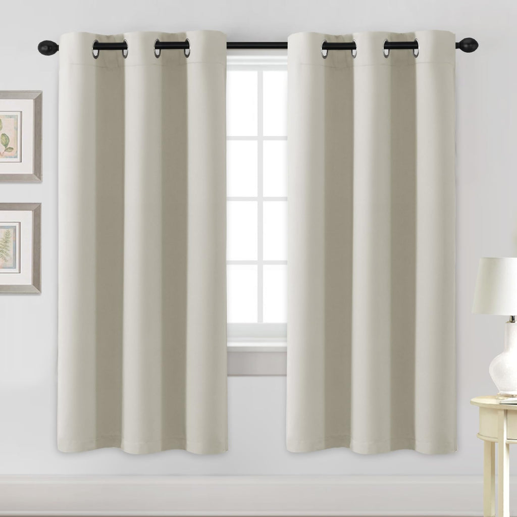 H.VERSAILTEX Blackout Curtains for Bedroom Thermal Insulated Room Darkening Living Room Curtains 63 Inch Long Grommet Privacy Protection Window Curtain Panels/Drapes for Nursery,2 Panels,Ivory/Cream