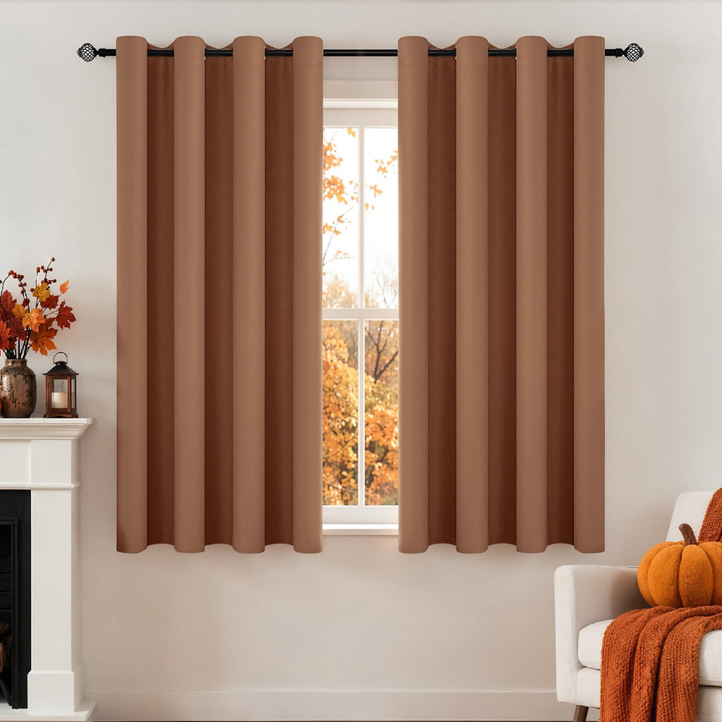 MIULEE Olive Blackout Bedroom Curtains Drapes 84 Inch Long 52"x84"