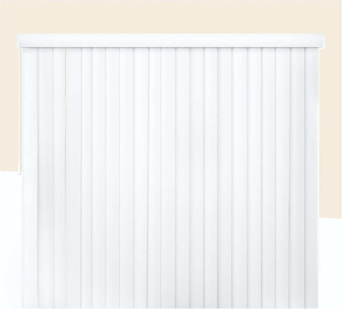 CHICOLOGY Vertical Blinds, Oxford White (Vinyl), 3.5" PVC, 78" W x 84" H