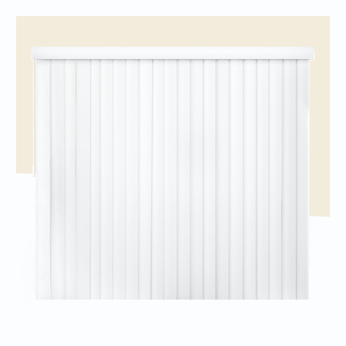 CHICOLOGY Vertical Blinds, Oxford White (Vinyl), 3.5" PVC, 78" W x 84" H