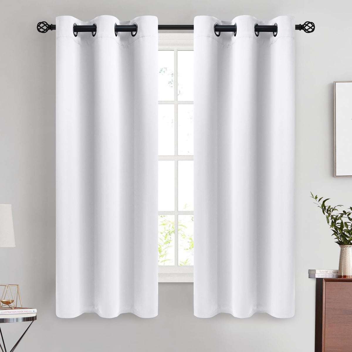 COSVIYA Grommet Blackout Room Darkening Navy Blue Curtains 84 inch Length