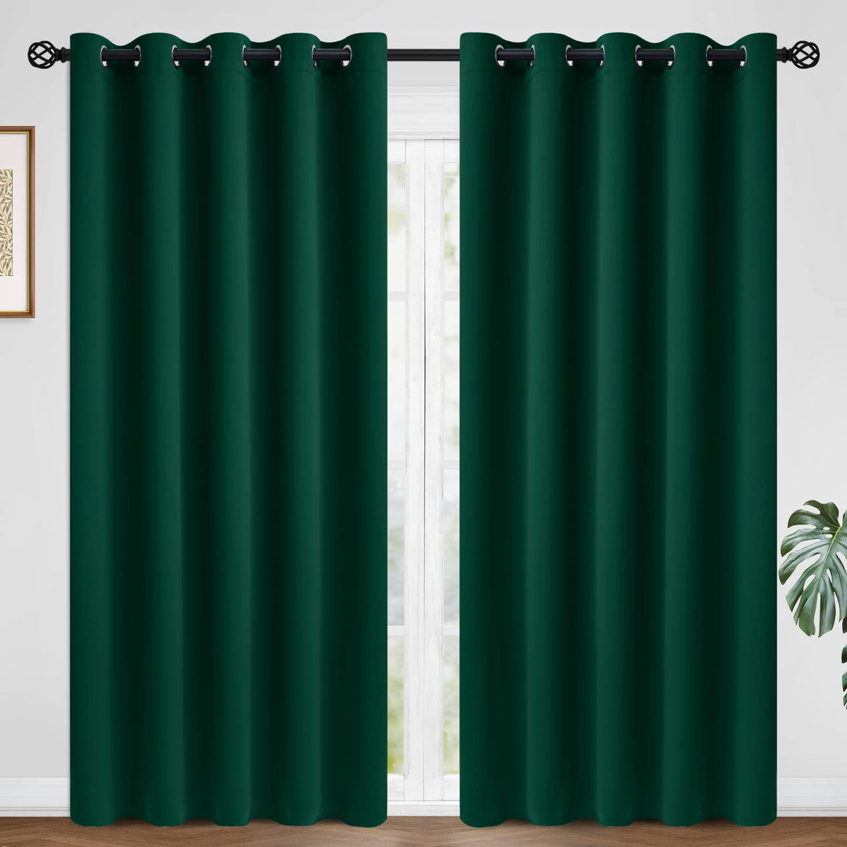 COSVIYA Grommet Blackout Room Darkening Navy Blue Curtains 84 inch Length