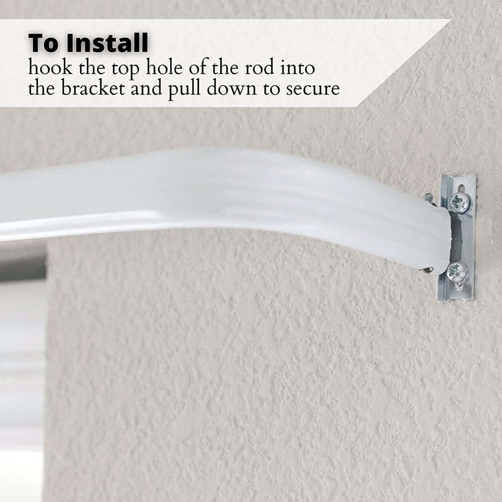 Blu-Pier Tech Heavy Duty Single Rod Adjustable 28 to 48-Inch,White 2Pack