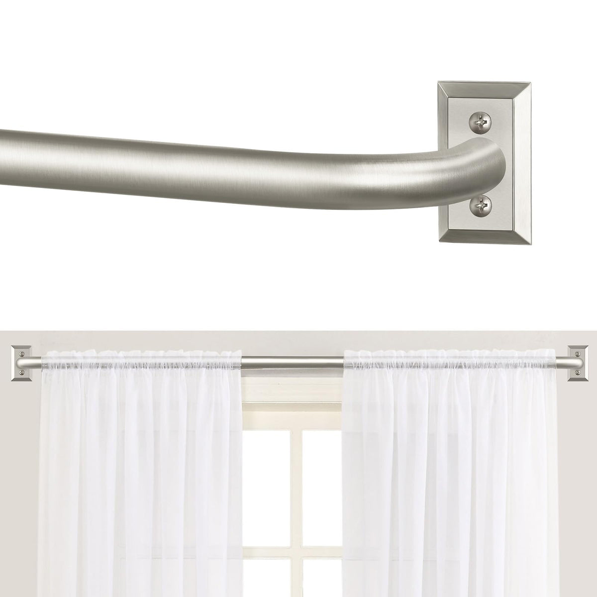 TANGWIN Wrap Around Blackout Curtain Rods,1" Heavy Duty Adjust 48-90",Gold