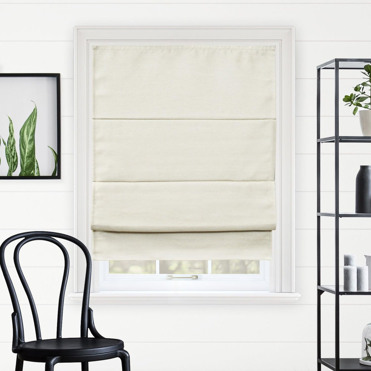 Chicology Cordless Roman Window Shade, Belgian Flax, 29"W x 64"H