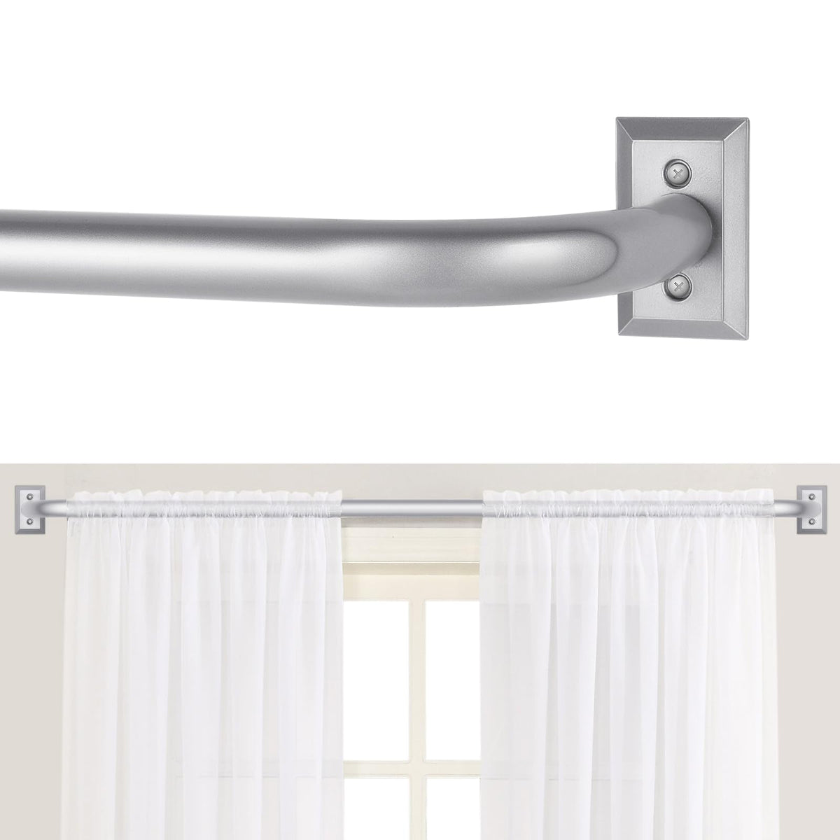 TANGWIN Wrap Around Blackout Curtain Rods,1" Heavy Duty Adjust 48-90",Gold