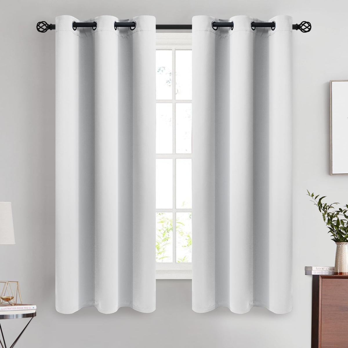 COSVIYA Grommet Blackout Room Darkening Navy Blue Curtains 84 inch Length