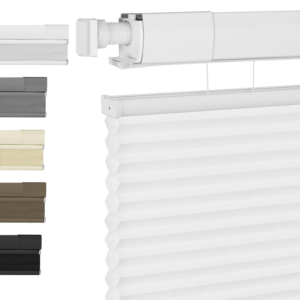 BERISSA Top Down Bottom Up Cordless Cellular Shades,Custom Size White Blackout