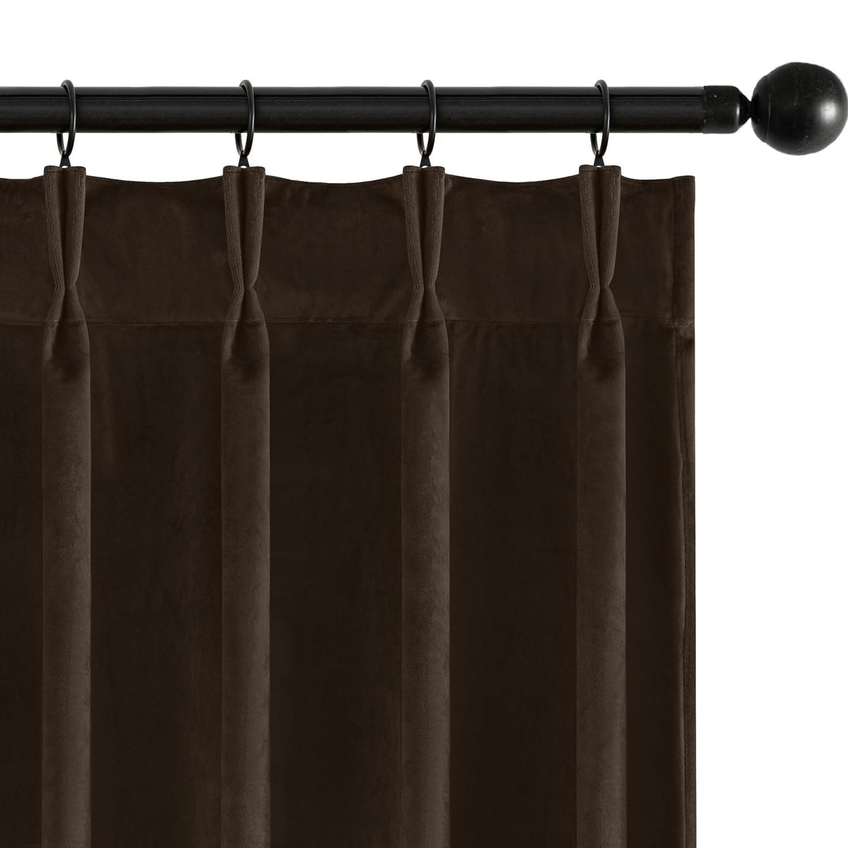 MIULEE Velvet Pinch Pleated Blackout Olive Green Curtains 40x96 Inches
