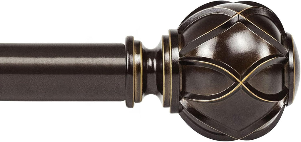 KAMANINA Curtain Rods for Windows 72 to 144 Inch, Long Heavy Duty, Bronze